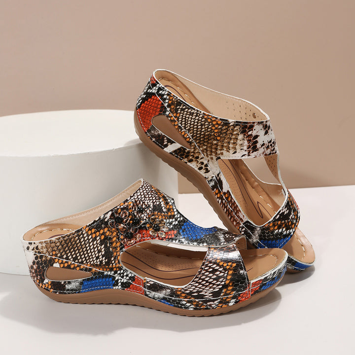 Fashionable women's sandals with breathable inserts and a non-slip sole Lune London