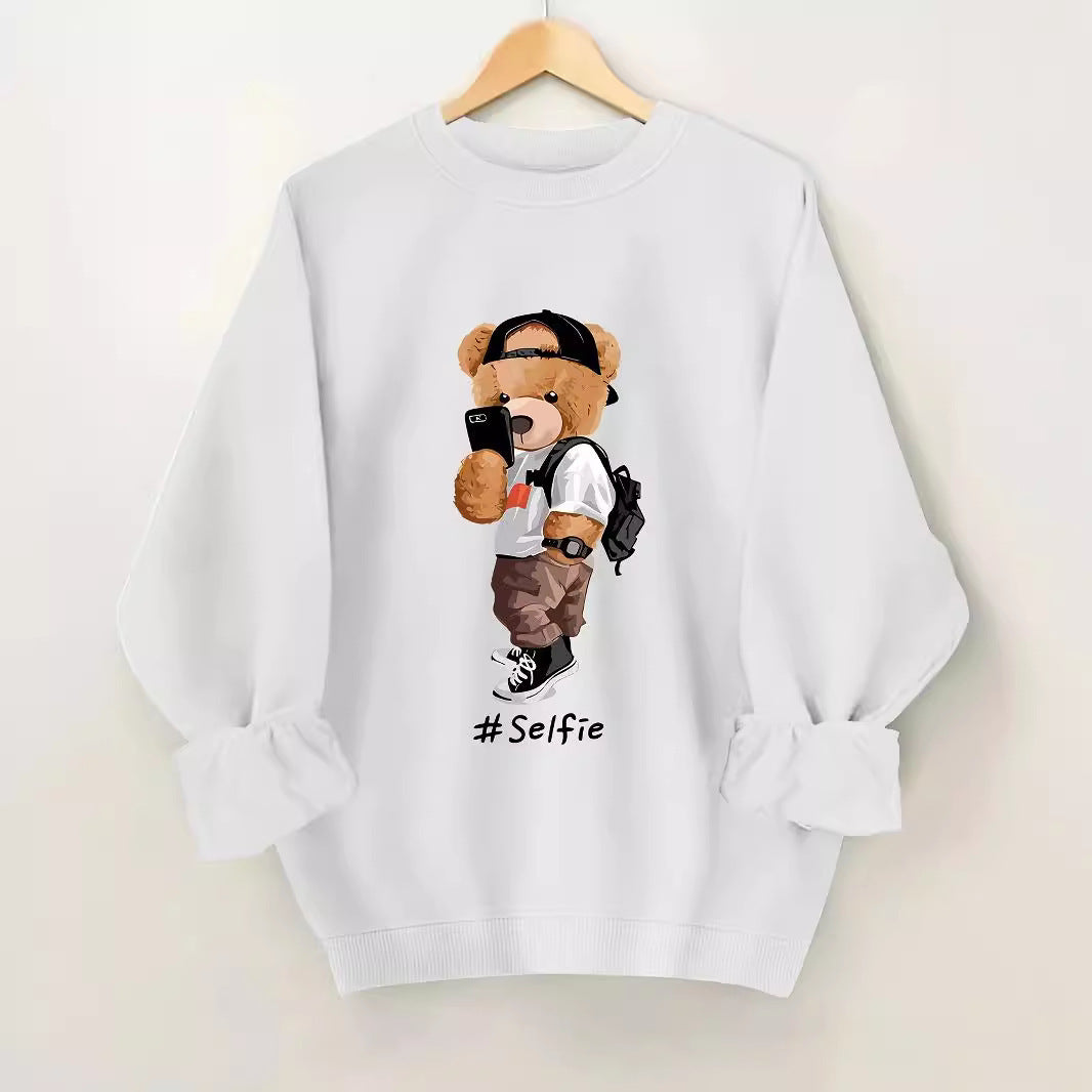 Sweatshirt pour femmes avec design artistique d'ours et coupe décontractée Chic & Stil