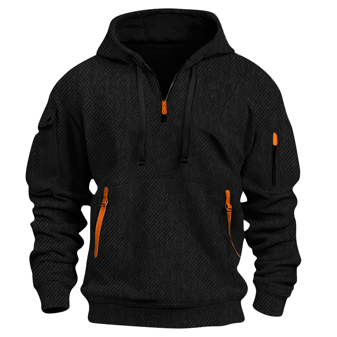Men's hoodie with practical zip pockets and innovative structured design Lune London