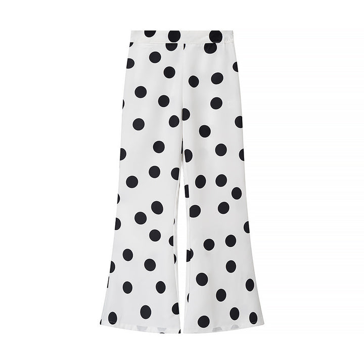 Pantalon large pour femme avec motif de pois amusant Chic & Stil