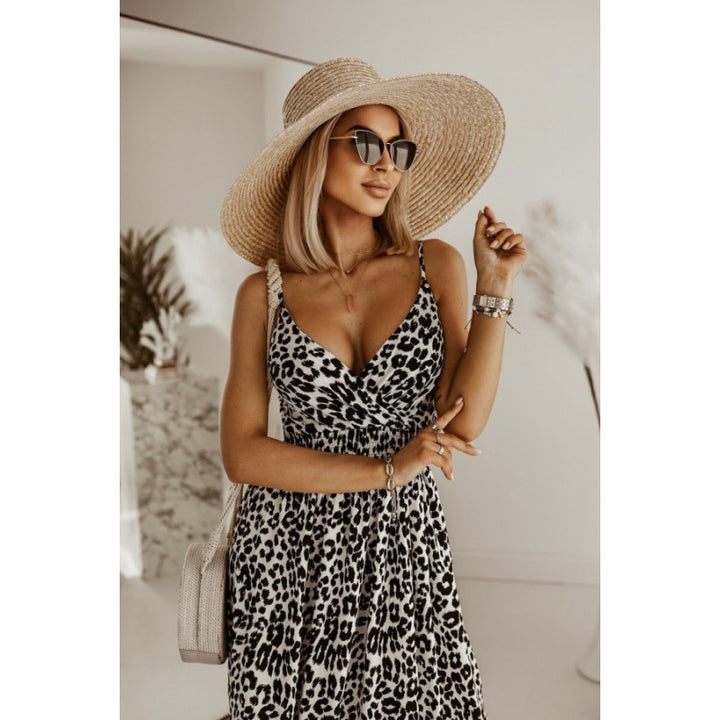 Elegant leopard maxi dress for women Lune London