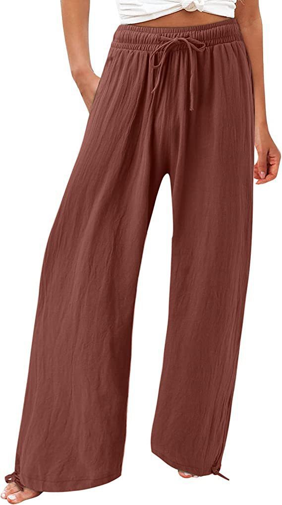 Loose summer pants for women in lightweight material with adjustable waist Lune London