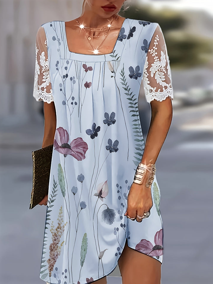 Lune London Floral Pattern Shift Dress for Women