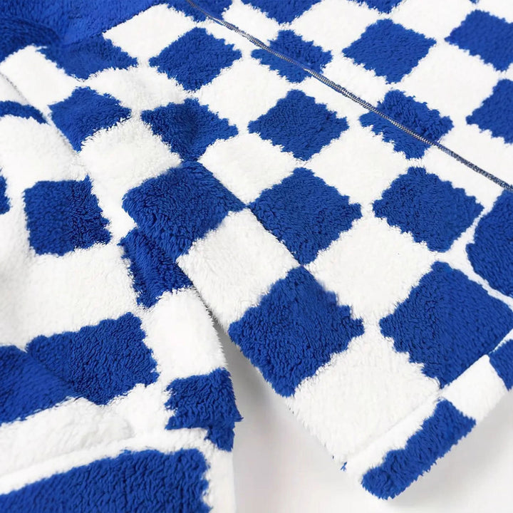 Soft jacket for women with a modern check pattern Lune London
