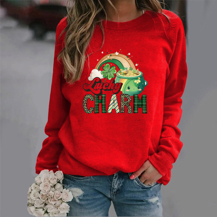 Sweat-shirt pour femmes avec motif chanceux créatif Chic & Stil