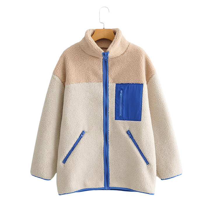 Veste en polaire douce pour femmes avec col haut et fermeture éclair Chic & Stil