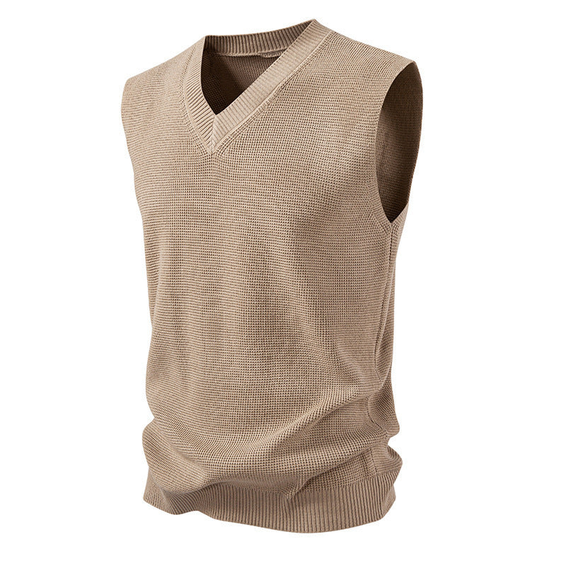 Men's Sleeveless Pullover In Textured Design Lune London