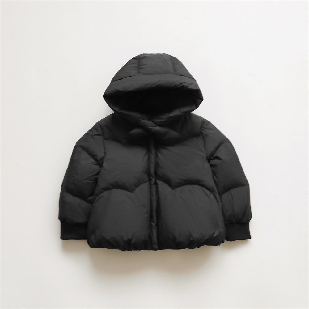 Ladies oversized quilted jacket with hood and high collar Lune London