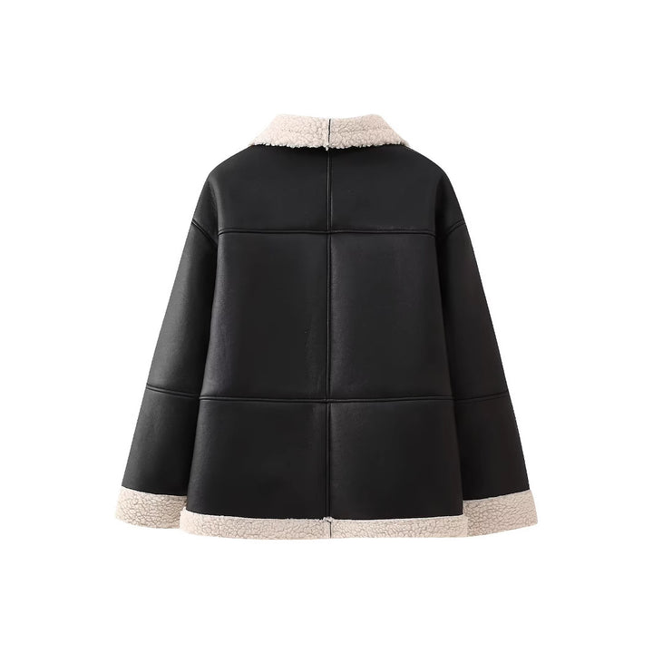 Trendy faux leather jacket for women with cozy lining Lune London