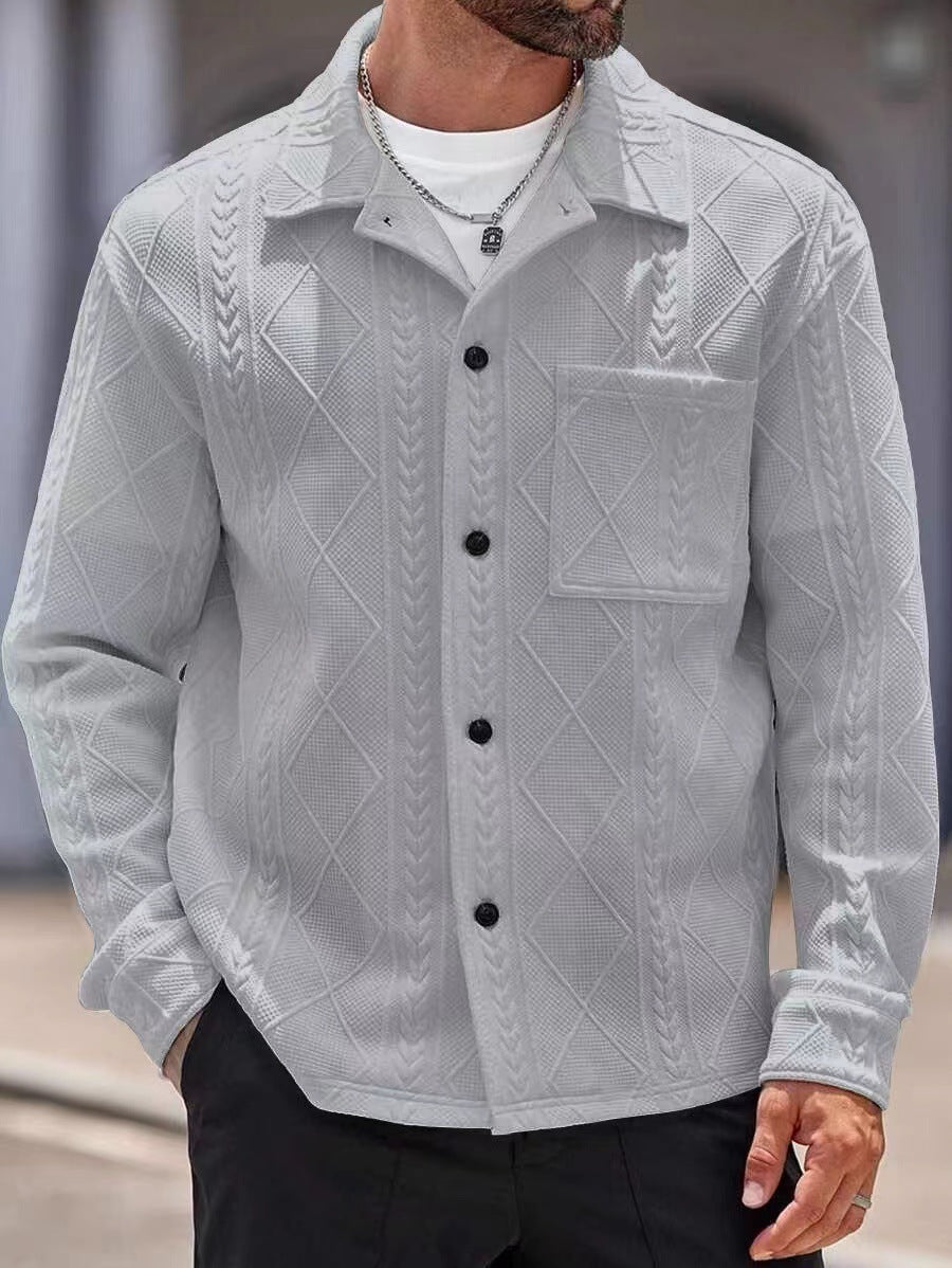 Men's knit shirt with modern design and textured fabric Lune London