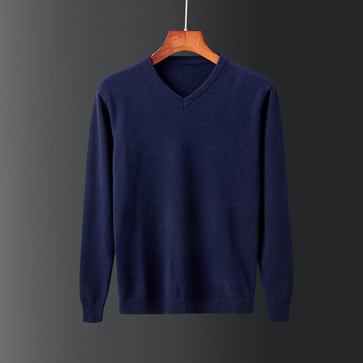 Elegant men's sweater in fine wool with V-neck Lune London