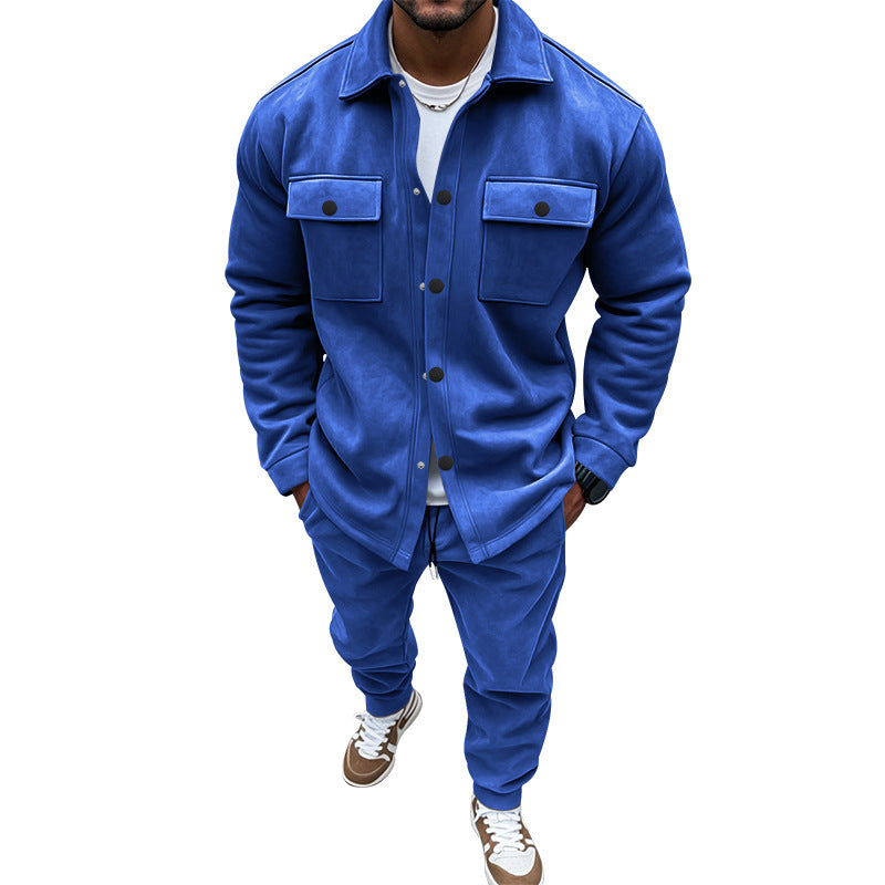 Casual shirt and pants set for men in soft material with practical pockets Lune London