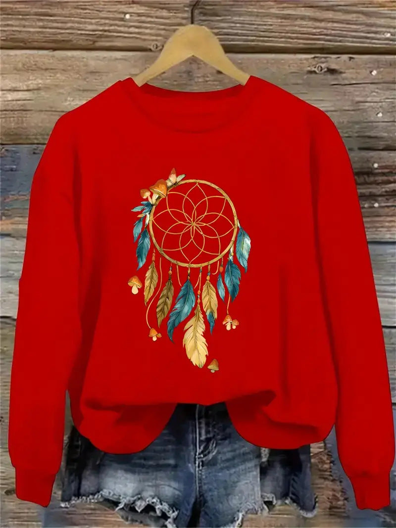 Sweatshirt pour femme avec design artistique de capteur de rêves Chic & Stil