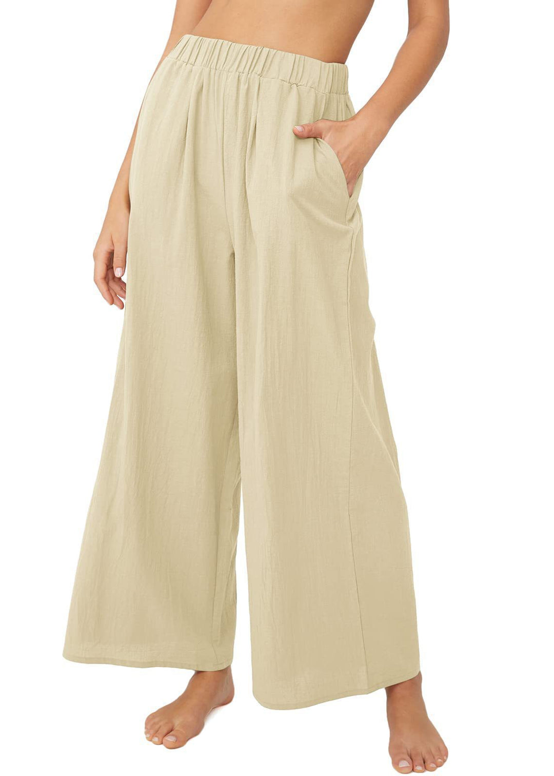 Summer pants for women, loose-fitting, with elastic waist and practical side pockets Chic and Style