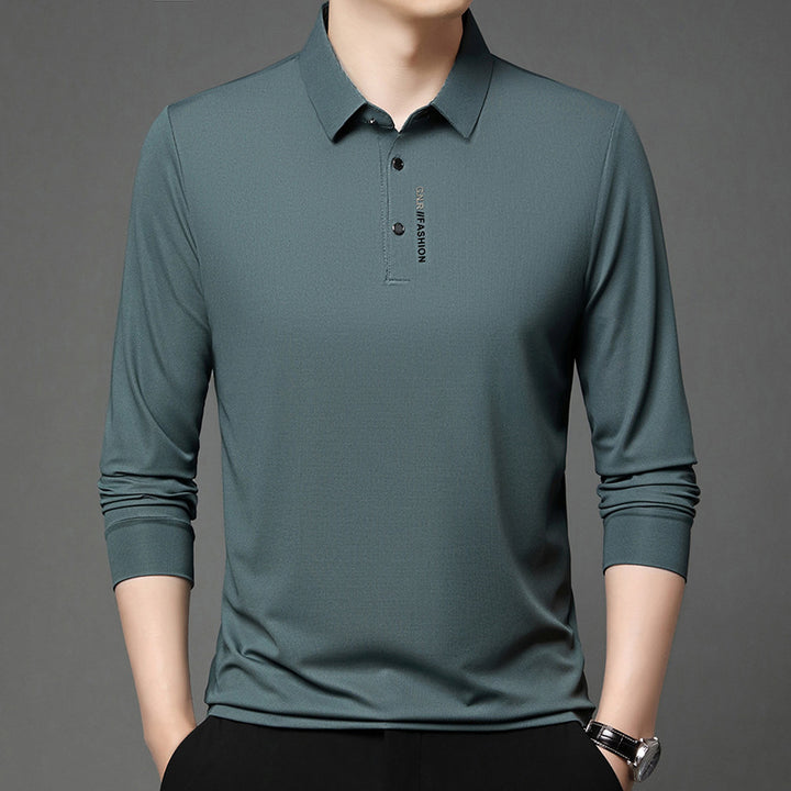 Men's long sleeve polo in breathable functional fabric Lune London