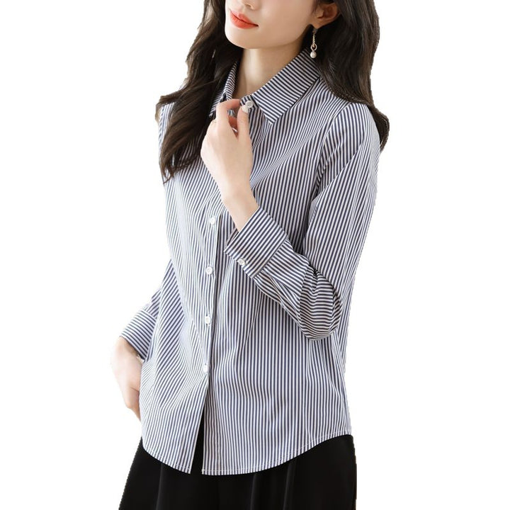 Chemisier rayé pour femmes avec col élégant Chic & Stil