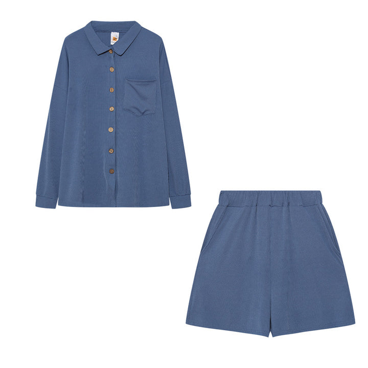 Lune London women's casual shirt and shorts set with chest pocket