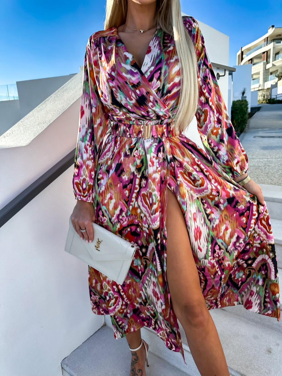 Chic and Stylish Women’s Bright Maxi Wrap Dress