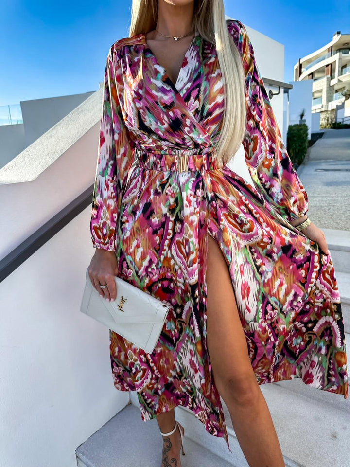 Chic and Stylish Women’s Bright Maxi Wrap Dress