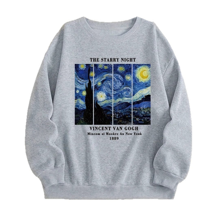 Sweat-shirt femme avec motif artistique de Van Gogh et impression moderne Chic & Stil