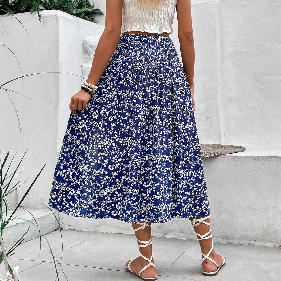 Lune London Floral Print Split Maxi Skirt for Women