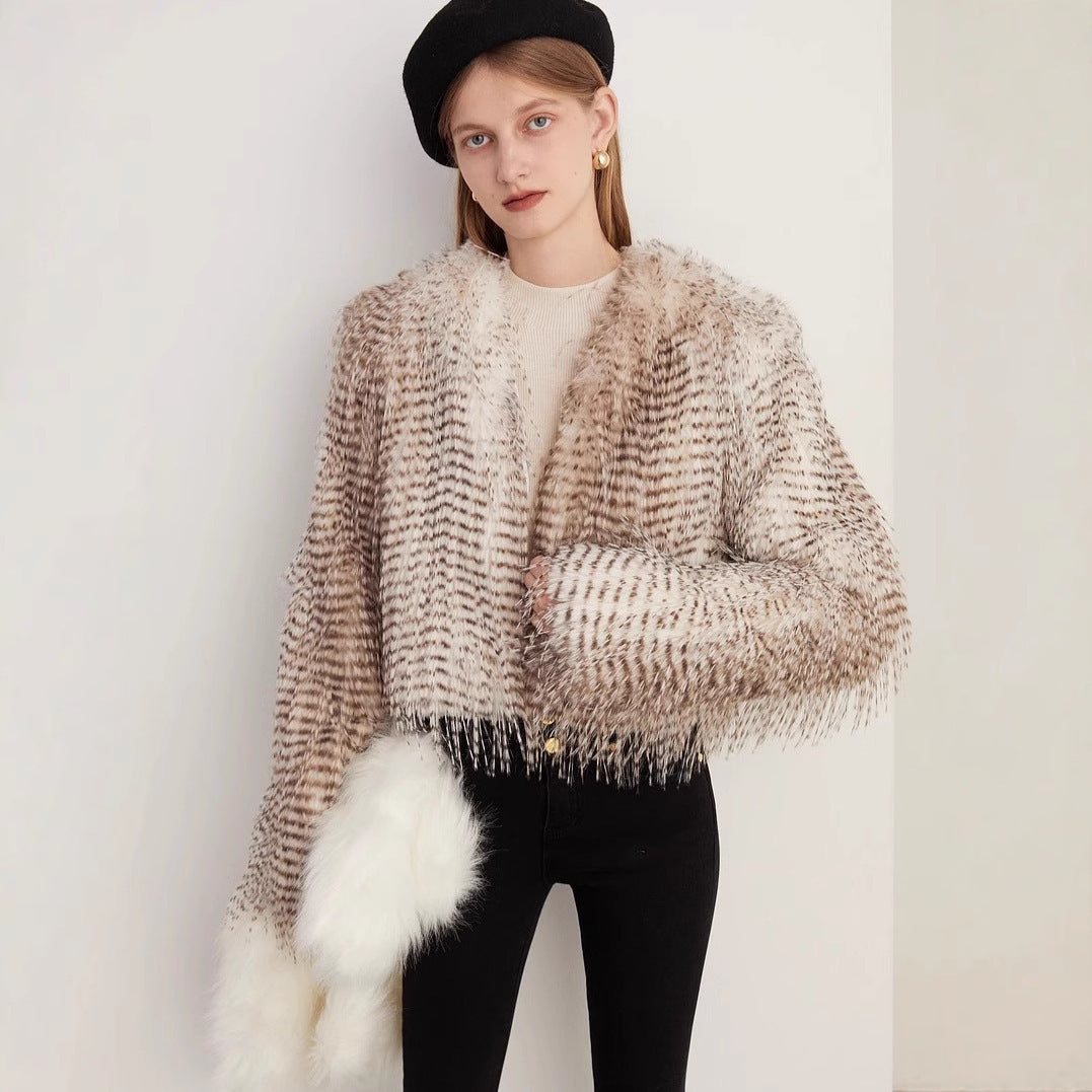 Women Luxury Tailored Fur Coat with Rich Detail Structure Lune London