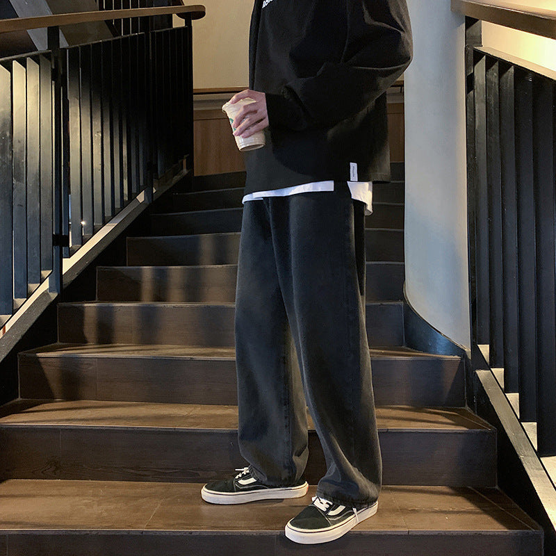 Casual cargo pants for men with wide legs and elastic waistband Lune London
