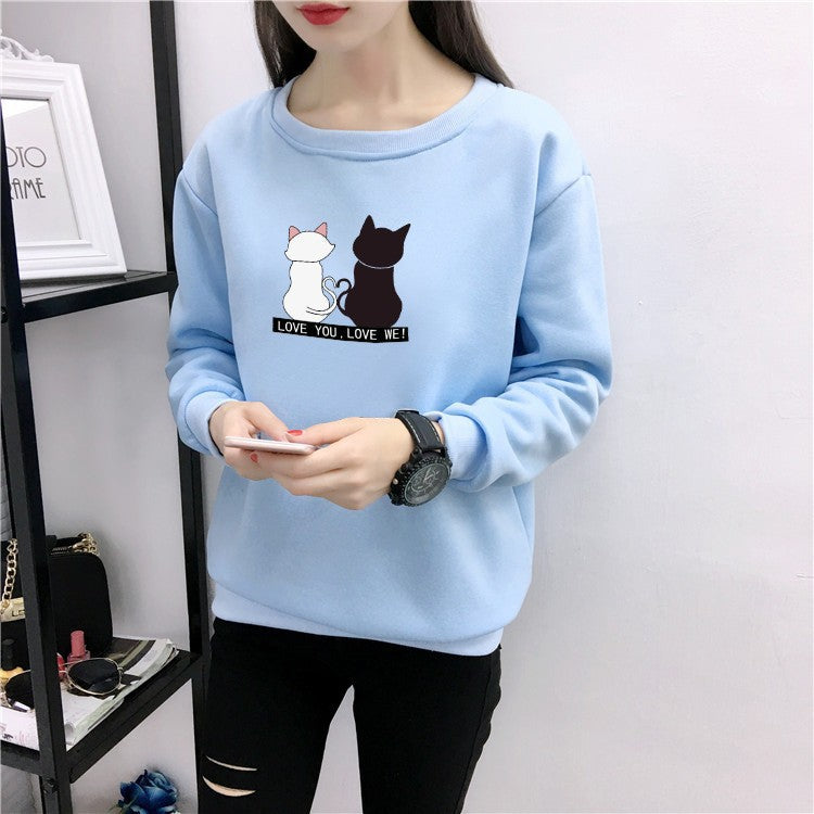 Sweat-shirt pour femmes avec design de chat ludique et impression humoristique Chic & Stil
