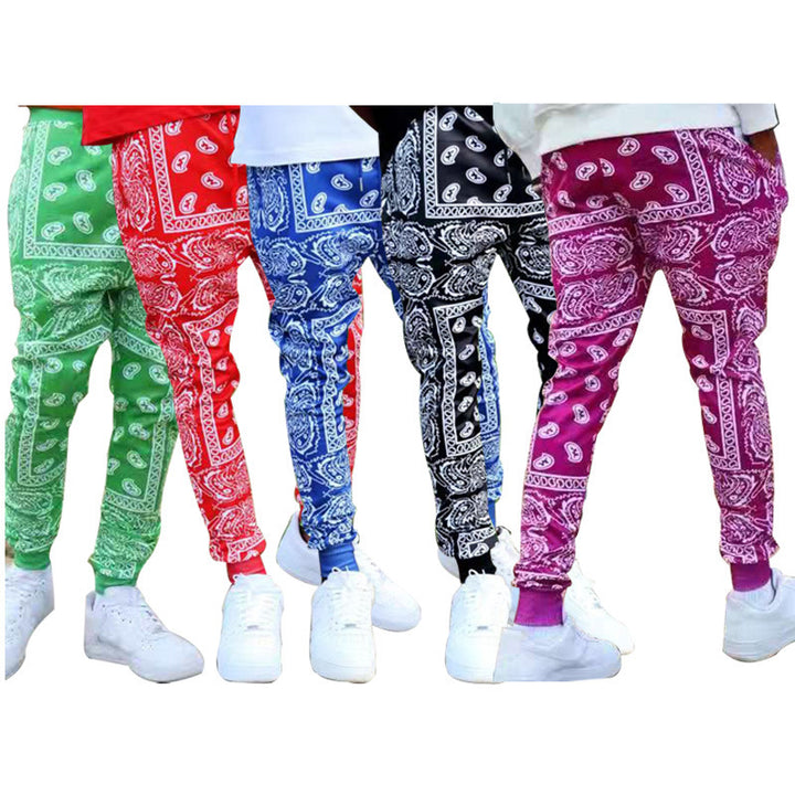 Casual jogger pants for men with unique bandana pattern Lune London
