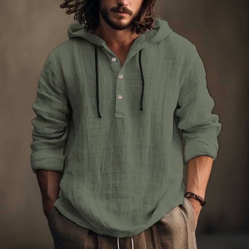 Men's casual linen hoodie from Lune London