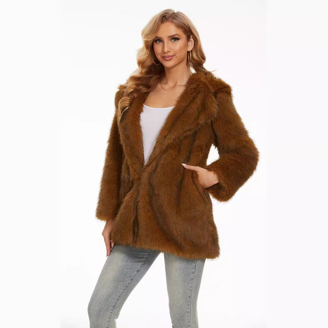 Ladies Hooded Jacket Fluffy Lune London