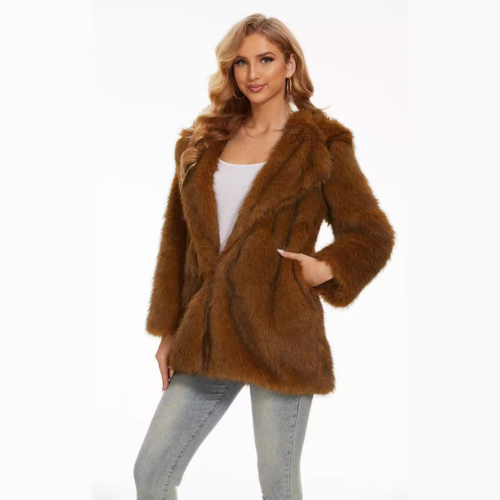 Ladies Hooded Jacket Fluffy Lune London