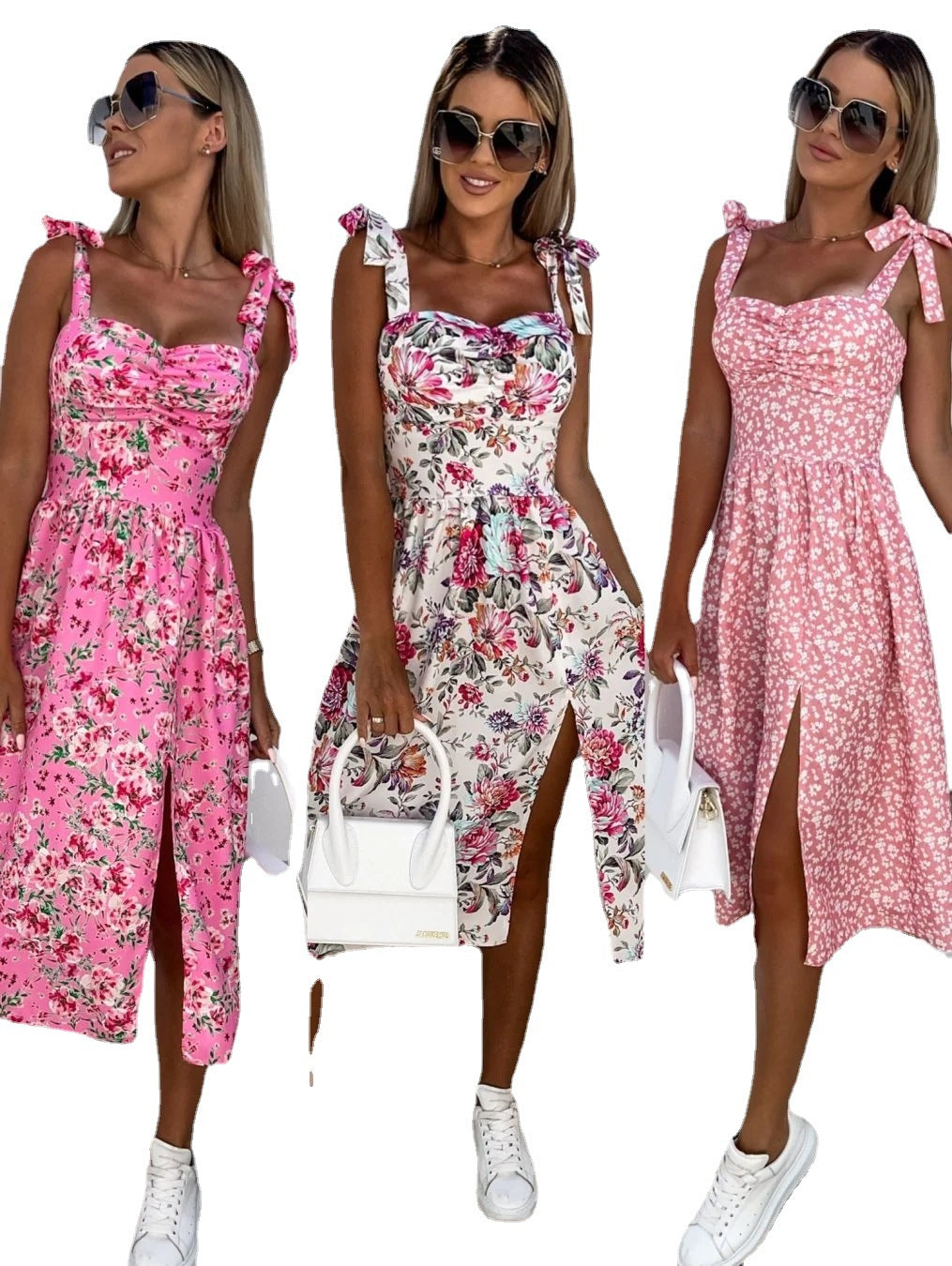Lune London Floral Print Midi Dress for Women