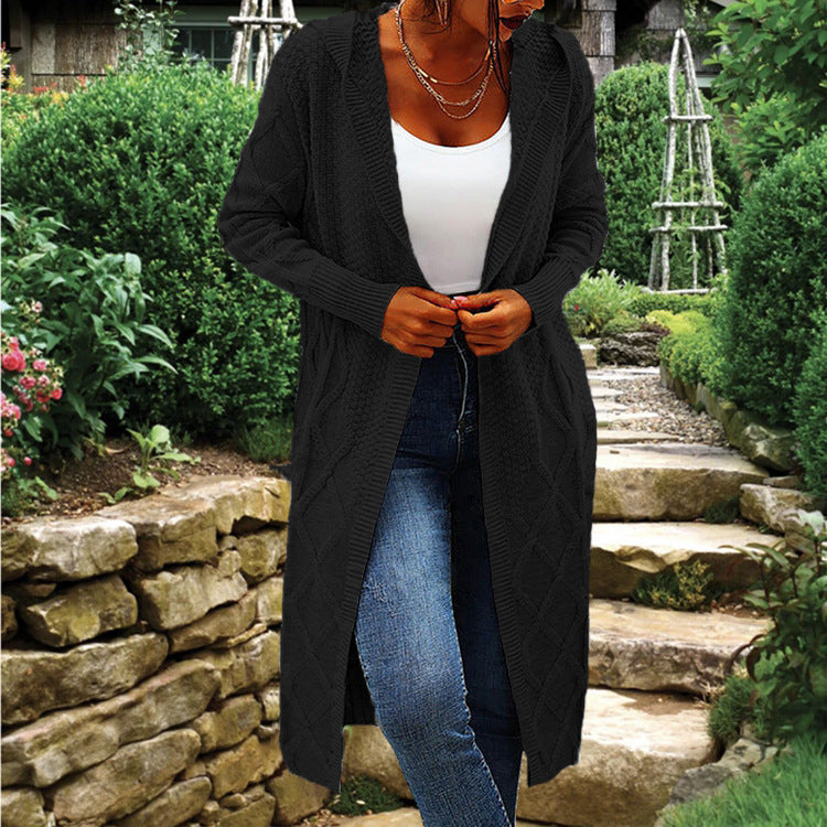 Ladies Chunky Knit Cardigan with Elegant Twisted Pattern Lune London
