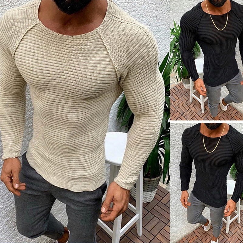 Men's fitted knitted top with breathable texture and chic stylish design