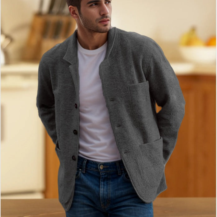 Casual wool jacket for men with practical pockets and button closure Lune London
