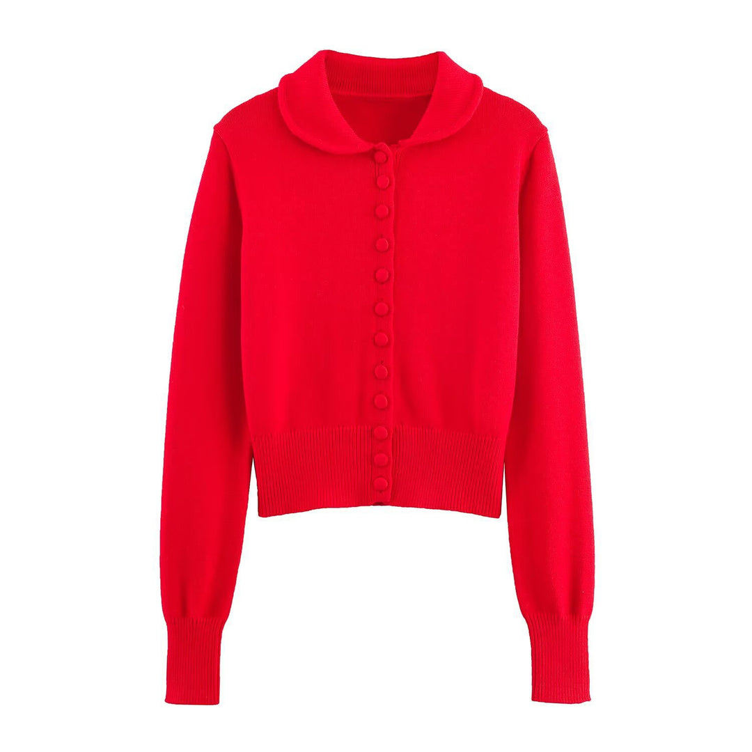 Fashion knit jacket for women with collar and elegant button placket Lune London