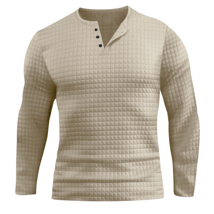 Long sleeve shirt for men with textured design and button placket Lune London