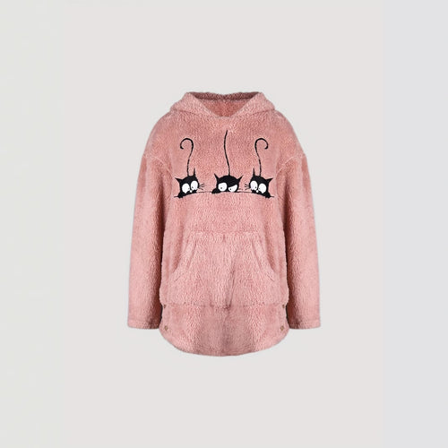 Cozy sweatshirt for women with cat pattern Lune London