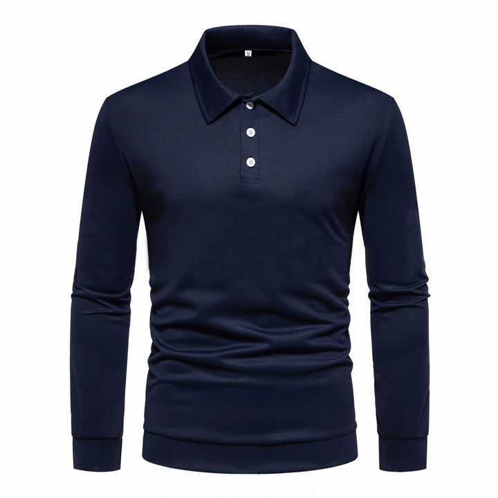 Long sleeve polo shirt for men in breathable fabric with modern button details Lune London