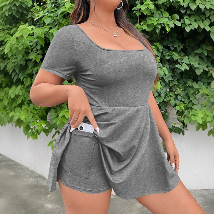 A-line swing dress for women with square neckline Lune London