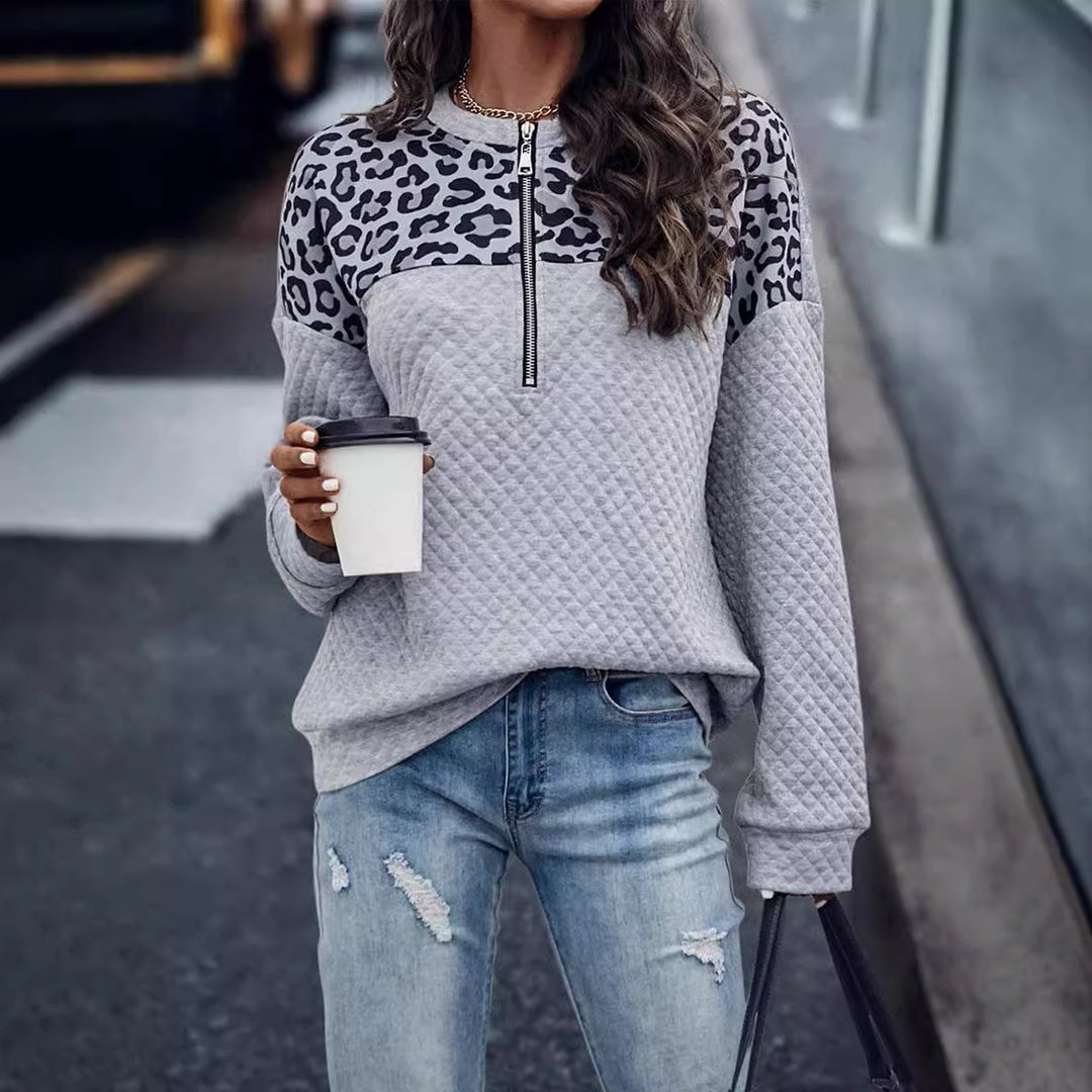 Quilted half-zip sweatshirt for women Lune London
