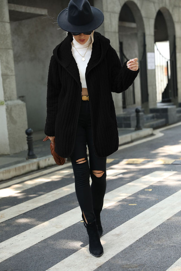 Ladies long soft jacket with structured design Lune London