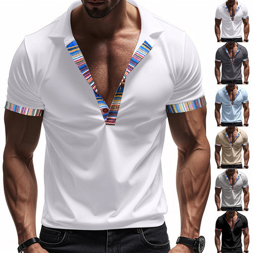 Men's short sleeve polo with modern contrast accents Lune London