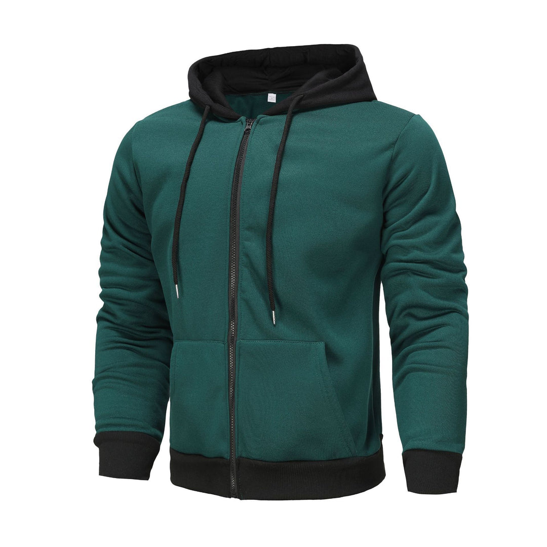 Men's Zip Hoodie with contrasting color and kangaroo pocket Lune London