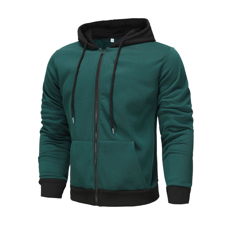 Men's Zip Hoodie with contrasting color and kangaroo pocket Lune London