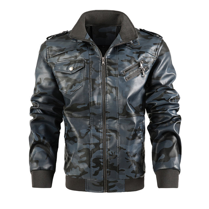 Modern camouflaged leather jacket for men Lune London