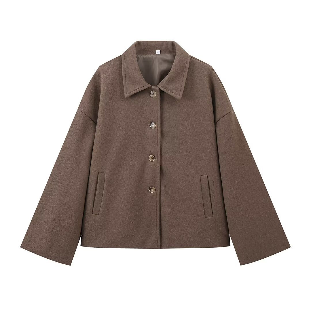 Oversized women's winter jacket with buttons and practical pockets Lune London