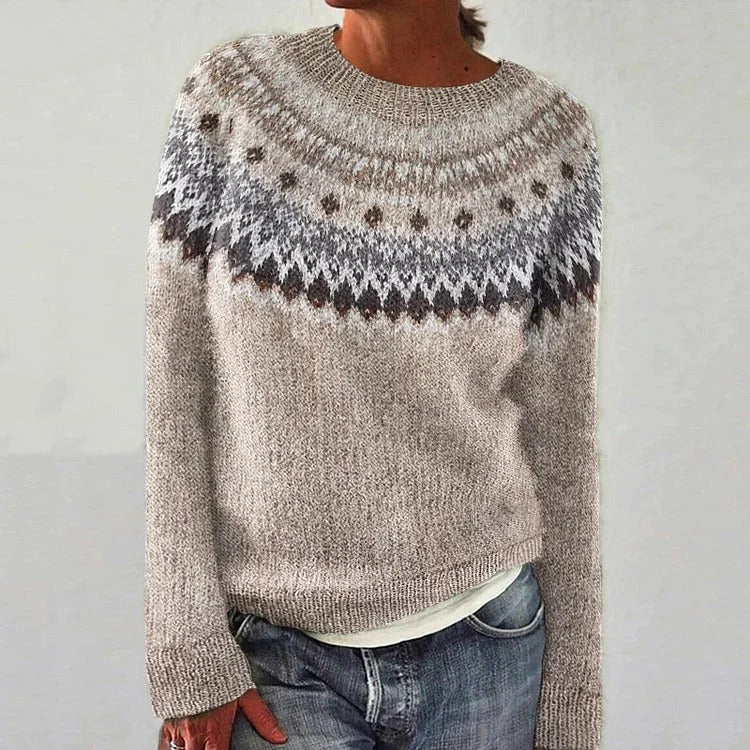 Pull en tricot pour femmes avec un motif vibrant et une coupe confortable Chic & Stil