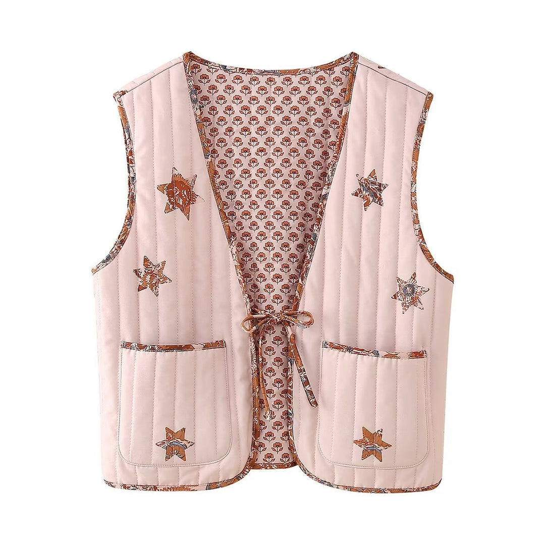 Quilted vest for women with pockets and trendy pattern Lune London